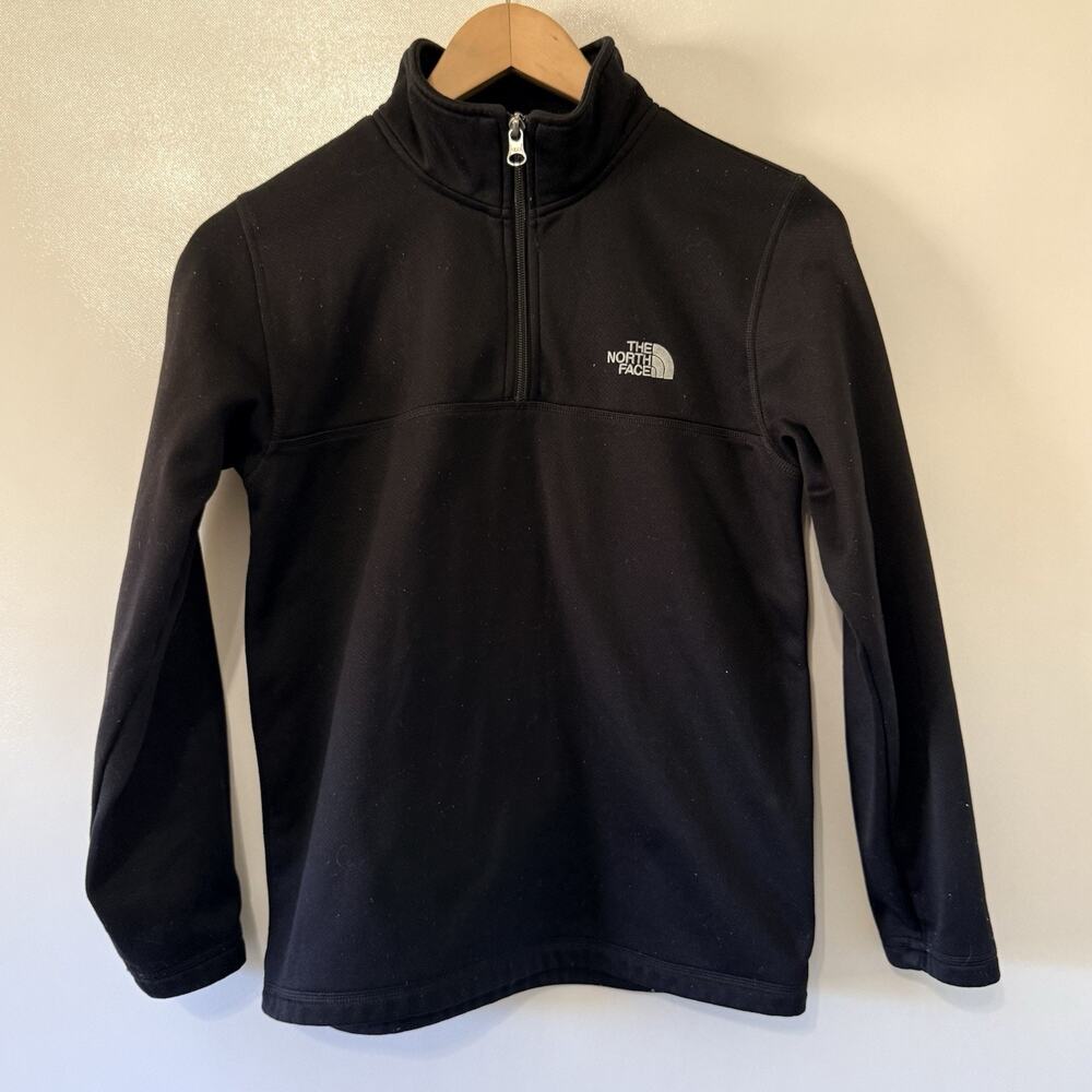 The North Face Boys Large Black 1/4 Zip Fleece Pullover Jacket Youth L Sweater